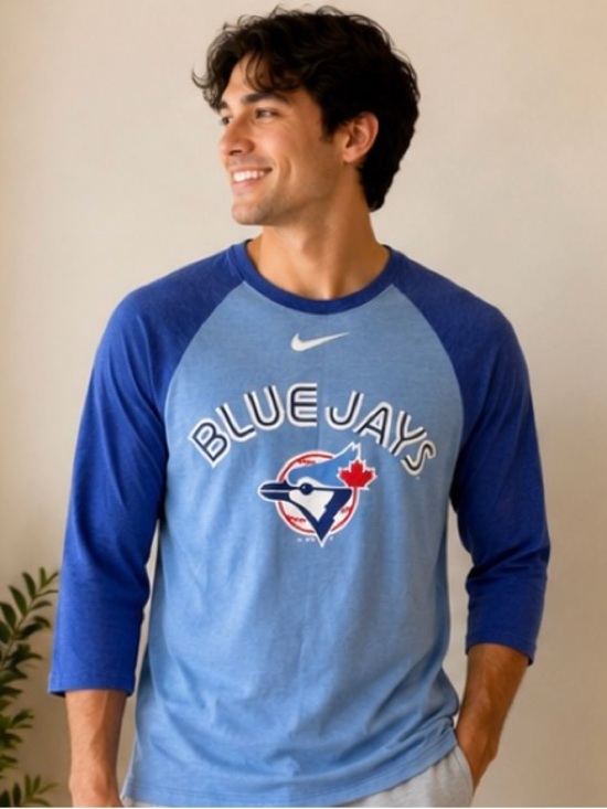 Nike Other - Nike Light Blue and Royal Blue Blue Jays Raglan Tee